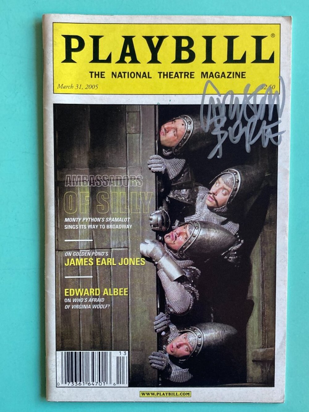 Christian Borle Signed Spamalot National Theatre Magazine Playbill March 31 2005
